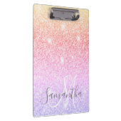 Moderner farbiger Glitzer Glitzern Personalisiert Klemmbrett (Rechts)