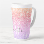 Moderner farbiger Glitzer Glitzern Personalisiert  Milchtasse (Rechte Ecke)