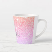 Moderner farbiger Glitzer Glitzern Personalisiert  Milchtasse (Rechts)