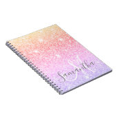 Moderner farbiger Glitzer Glitzern Personalisiert Notizblock (Rechte Seite)