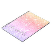 Moderner farbiger Glitzer Glitzern Personalisiert Notizblock (Linke Seite)