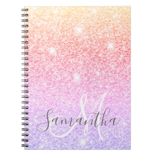Moderner farbiger Glitzer Glitzern Personalisiert Notizblock (Vorderseite)