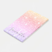 Moderner farbiger Glitzer Glitzern Personalisiert  Post-it Klebezettel (angewinkelt)