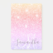 Moderner farbiger Glitzer Glitzern Personalisiert  Post-it Klebezettel (Vorderseite)