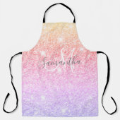 Moderner farbiger Glitzer Glitzern Personalisiert  Schürze (Vorderseite)