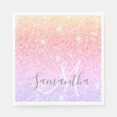 Moderner farbiger Glitzer Glitzern Personalisiert Serviette (Vorderseite)