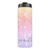 Moderner farbiger Glitzer Glitzern Personalisiert  Thermosbecher (Vorderseite)