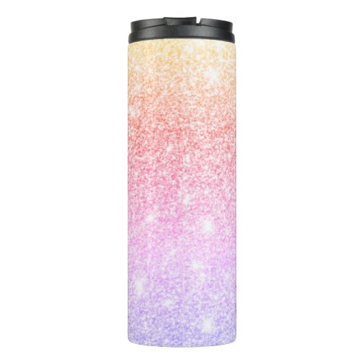 Moderner farbiger Glitzer Glitzern Personalisiert  Thermosbecher (Rückseite)