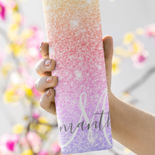 Moderner farbiger Glitzer Glitzern Personalisiert  Thermosbecher