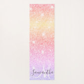 Moderner farbiger Glitzer Glitzern Personalisiert Yogamatte (Rückseite)