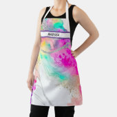 Moderner farbiger Glitzer - individueller Name Schürze (InSitu)