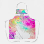 Moderner farbiger Glitzer - individueller Name Schürze (Vorderseite)