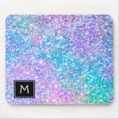 Moderner farbiger Glitzer mit schwarzem Akzent Mousepad (Vorne)