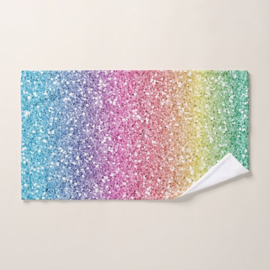 Moderner farbiger Glitzer Ombre Badhandtuch Set (Handtuch)