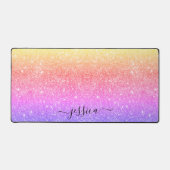 Moderner, farbiger Glitzer-Script-Name Schreibtischunterlage (Vorderseite)