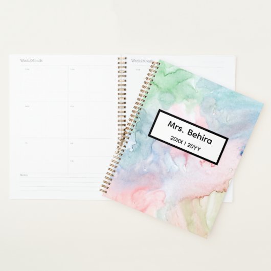 Moderner farbiger Lehrer zurück zum Schulplaner Planer (Anzeige)