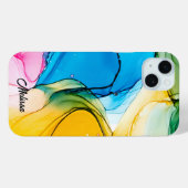 Moderner farbiger, marbelierter, benutzerdefinierb Case-Mate iPhone hülle (Rückseite (Horizontal))