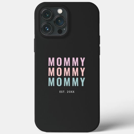 Moderner farbiger Mommy Text Case-Mate iPhone Hülle (Rückseite)
