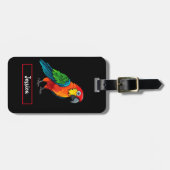 Moderner farbiger Papagei individuell anpassbar Gepäckanhänger (Vorderseite horizontal)