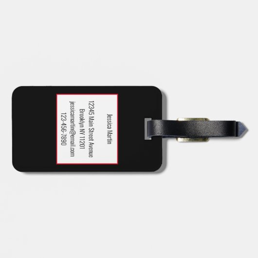 Moderner farbiger Papagei individuell anpassbar Gepäckanhänger (Rückseite horizontal)