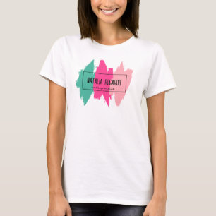 Moderner farbiger Pinselstrich T-Shirt
