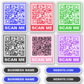 Moderner farbiger QR-CODE - 6 Aufkleber zum Scanne (Vorderseite)