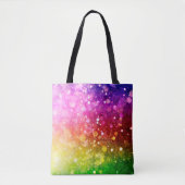Moderner farbiger Regenbogen Bokeh Glitzer Print Tasche (Vorderseite)