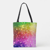 Moderner farbiger Regenbogen Bokeh Glitzer Print Tasche (Rückseite)