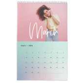 Moderner, farbiger Regenbogen-karierter Foto Kalender (Mär 2026)