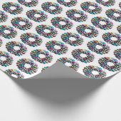 Moderner, farbiger Weihnachtskranz Geschenkpapier (Ecke)