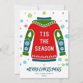 Moderner, farbiger Weihnachtskrüger außerhalb des  Feiertagskarte (Vorderseite)