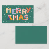 MODERNER FARBPOP MERRY XMAS MITTEILUNGSKARTE (Vorne/Hinten)
