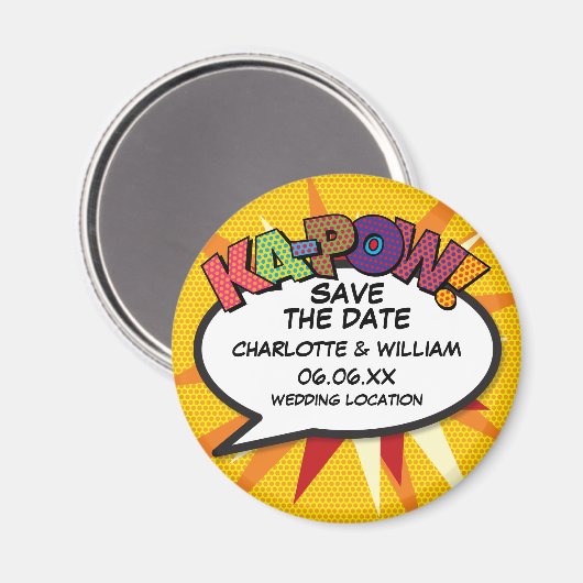 Moderner Farbspass Save the Date Magnet (Vorderseite/Rückseite)