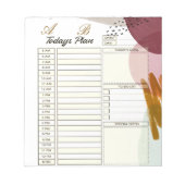 Moderner Farbtagsplaner Notizblock (Vorderseite)