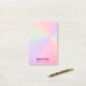 Moderner Farbverlauf bunter holografischer Makeup- Post-it Klebezettel (Auf Schreibtisch)