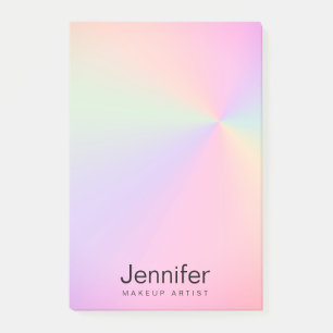 Moderner Farbverlauf bunter holografischer Makeup- Post-it Klebezettel