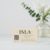 Moderner Faux-Leinen-Hochzeitsfotograf QR-Code Visitenkarte (Stehend Vorderseite)