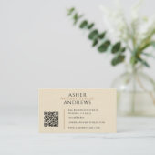 Moderner Faux-Linene-Notar-QR-Code Visitenkarte (Stehend Vorderseite)