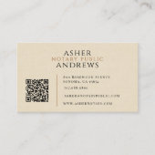Moderner Faux-Linene-Notar-QR-Code Visitenkarte (Vorderseite)