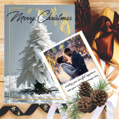 Moderner Feather Weihnachtsbaum Feiertagskarte