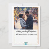 Moderner Feather Weihnachtsbaum Feiertagskarte (Rückseite)