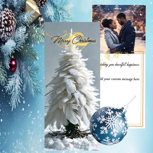 Moderner Feather Weihnachtsbaum | FOTO Feiertagskarte