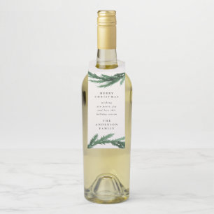 Moderner Feiertag Frohe Festtage Watercolor Wreath Flaschenanhänger