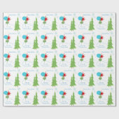 Moderner Feiertag personalisiert Geschenkpapier (Flach)