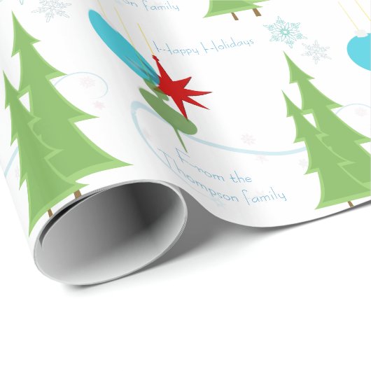 Moderner Feiertag personalisiert Geschenkpapier (Rolleneckpunkt)