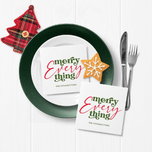 Moderner Feiertags-Minimalist-Merry-Everything Serviette