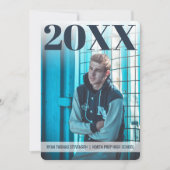 Moderner, feiner Abschluss | Navy Blue | 2 FOTO Einladung (Vorderseite)