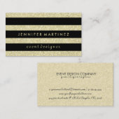 Moderner, feiner Black Stripes Gold Glitzer Visitenkarte (Vorne/Hinten)