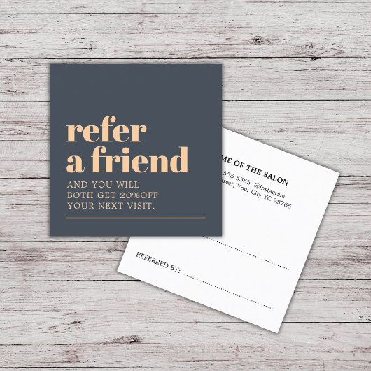 Moderner, feiner blauer Pastell Schönheitssalon Empfehlungskarte