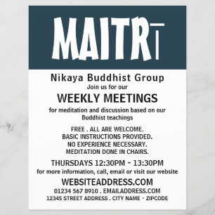 Moderner, feiner buddhistischer Flyer für Gruppenw
